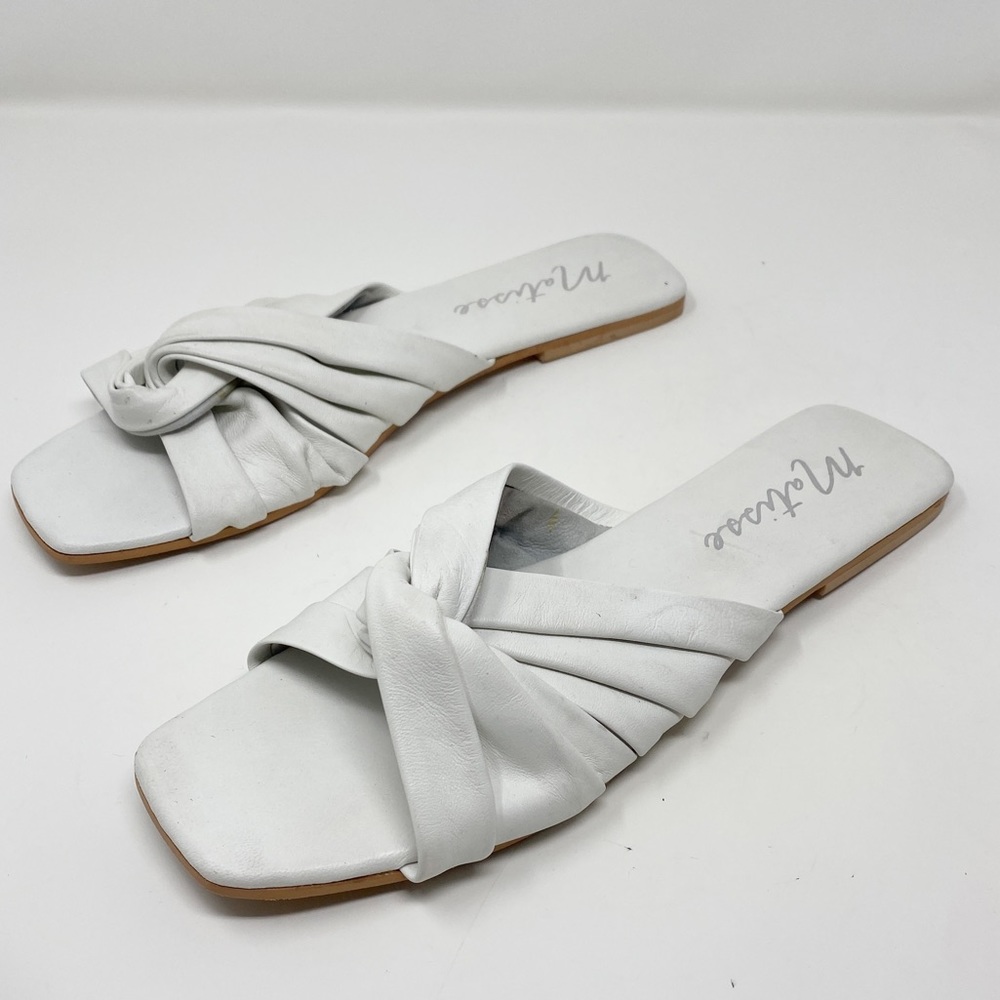 Matisse White Twisted Strap Slide Sandals